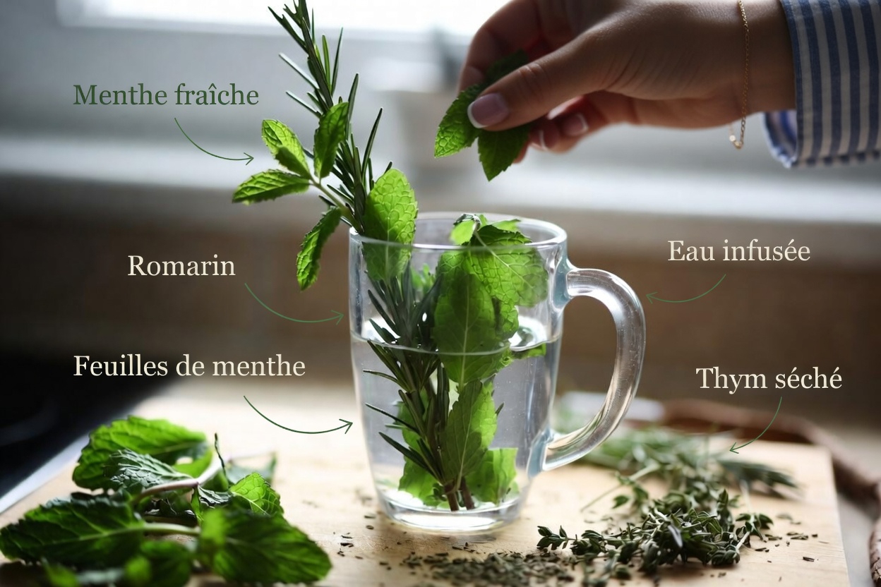 Comment savourer une tisane rafraîchissante à la menthe et au romarin dans le cadre de votre routine quotidienne pour le confort articulaire