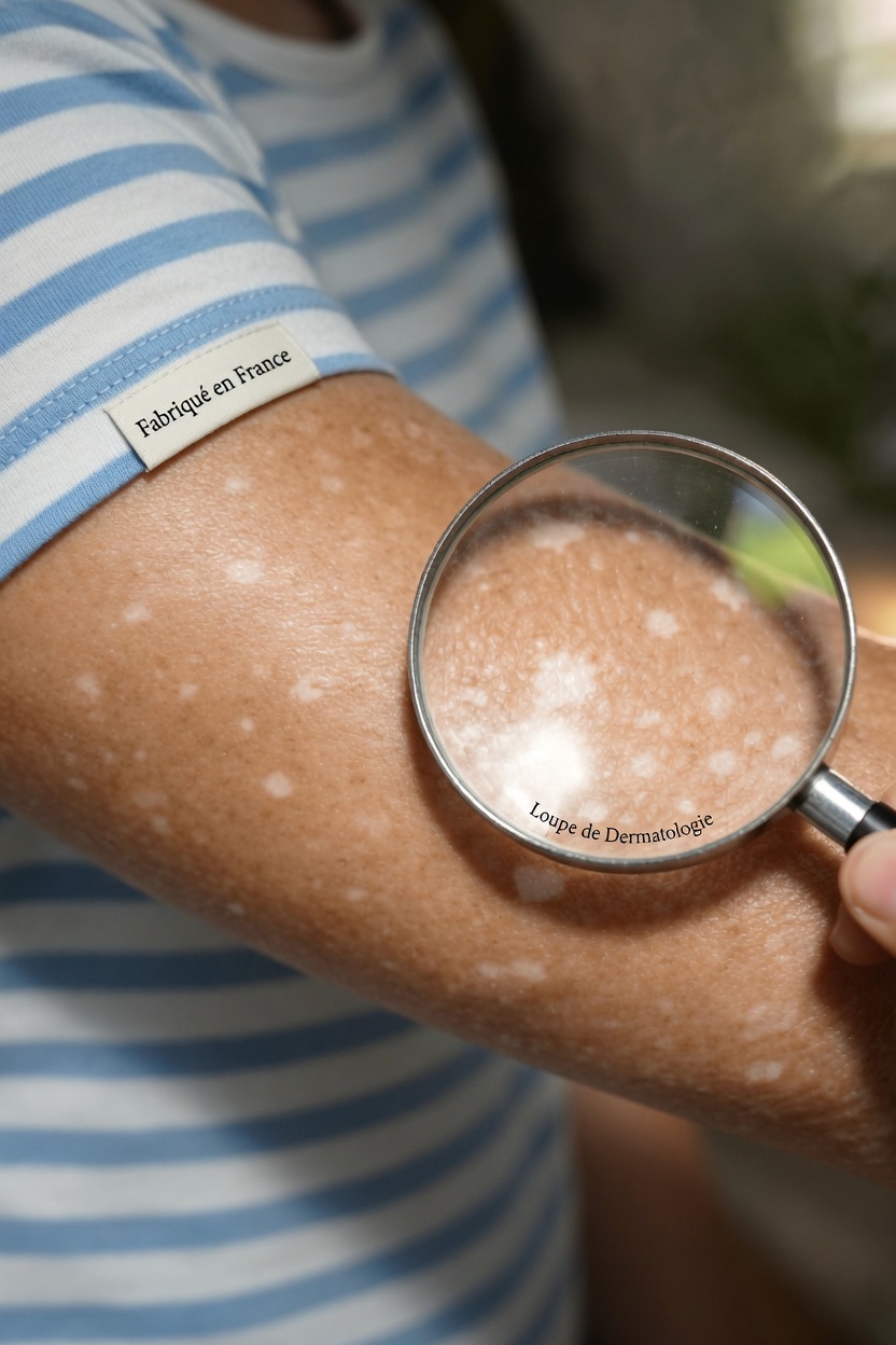Que sont ces petites taches blanches sur les bras et les jambes ?