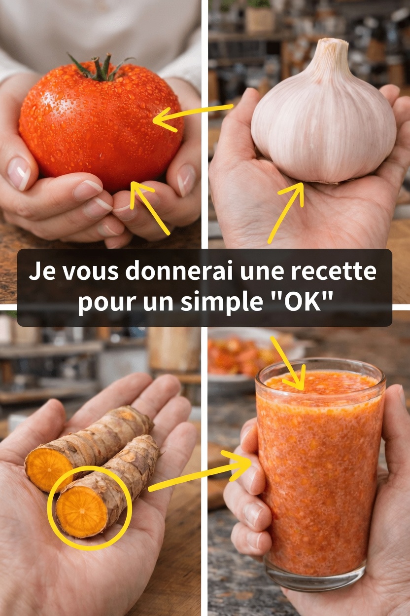 Recette simple de boisson à la tomate, à l’ail et au curcuma pour le bien-être des hommes de plus de 40 ans