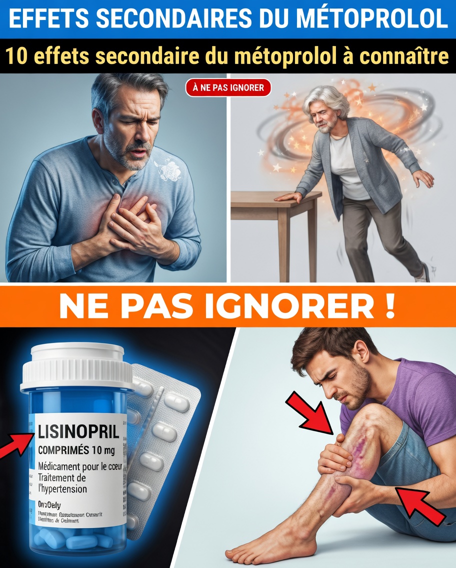 Quels sont les 10 effets secondaires courants du métoprolol et comment les repérer tôt ?