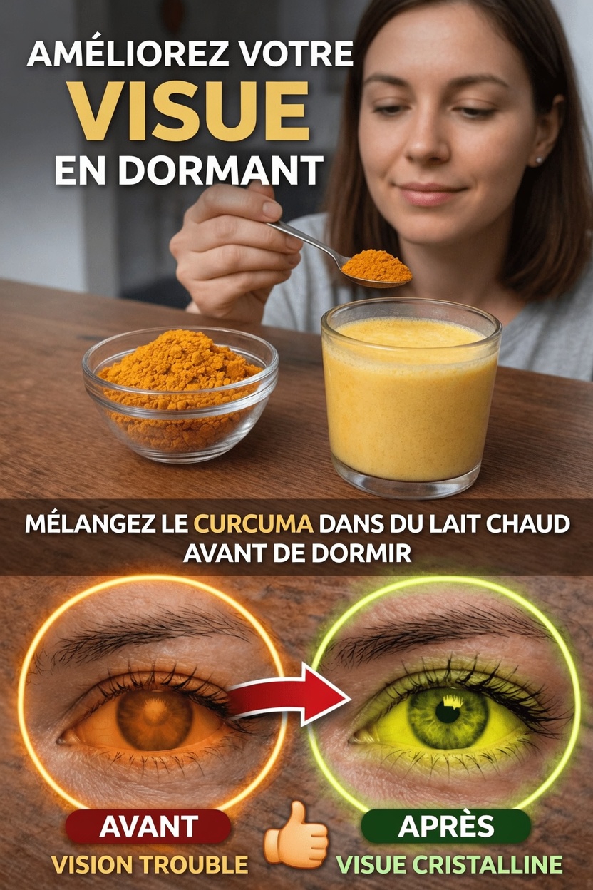 Comment une simple habitude au coucher consistant à boire du curcuma dans du lait chaud pourrait naturellement favoriser la santé de vos yeux