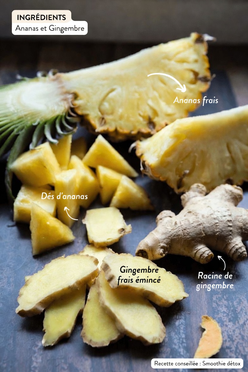 Découvrez cette recette facile de boisson à l’ananas, au gingembre et au curcuma pour soutenir votre routine de bien-être rénal la nuit