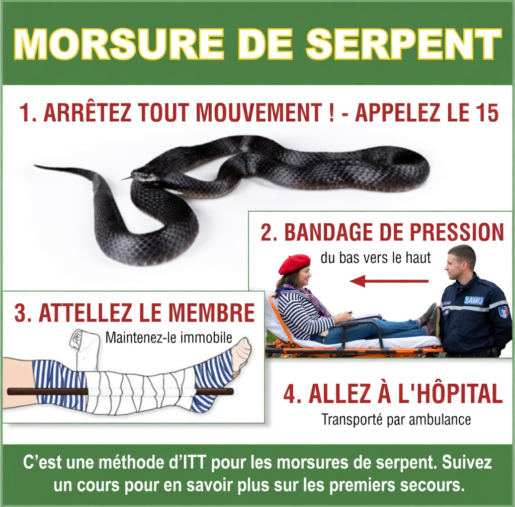 Comment reconnaître les morsures de serpent venimeuses et non venimeuses : signes essentiels et gestes de premiers secours