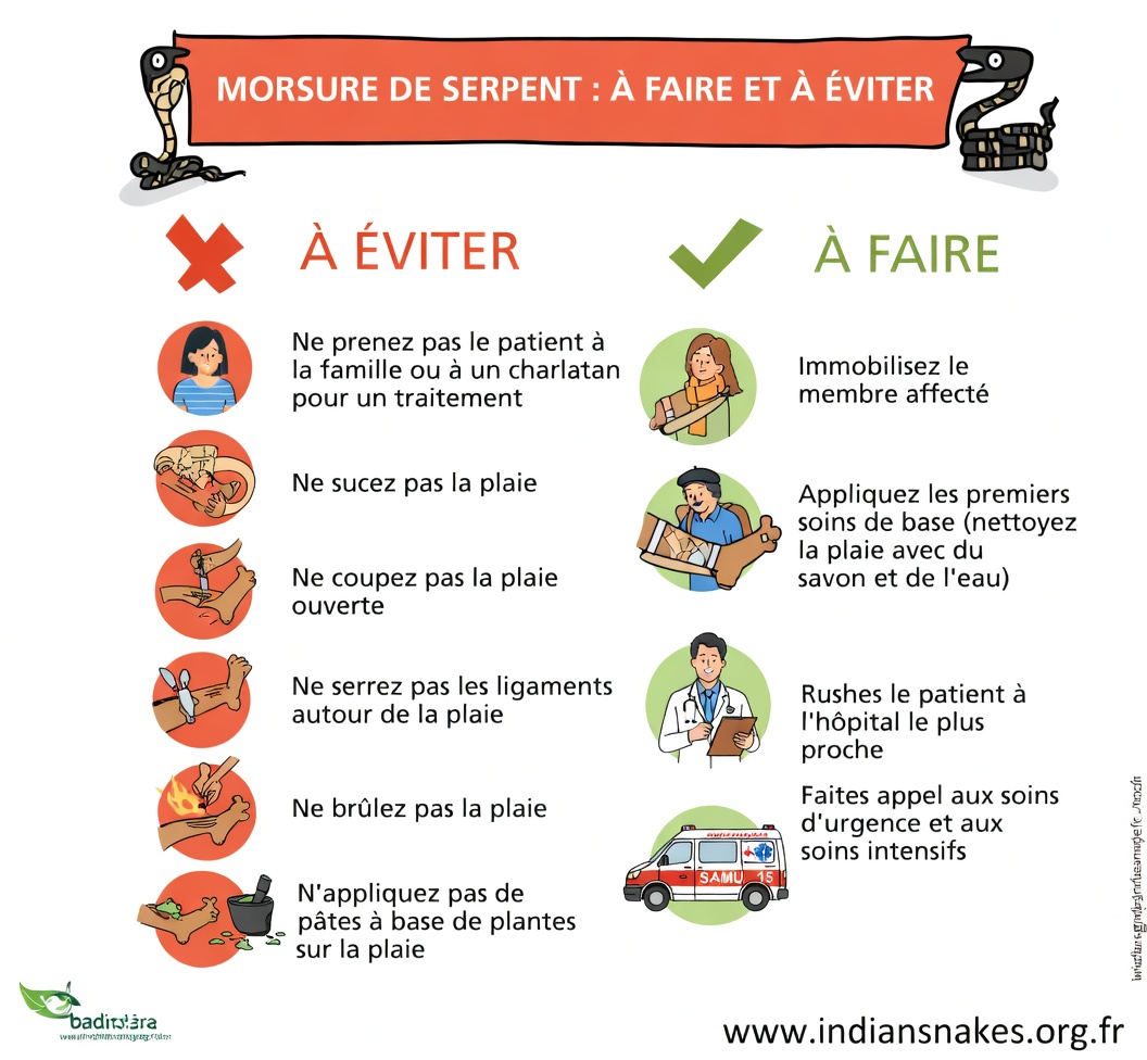 Comment reconnaître les morsures de serpent venimeuses et non venimeuses : signes essentiels et gestes de premiers secours
