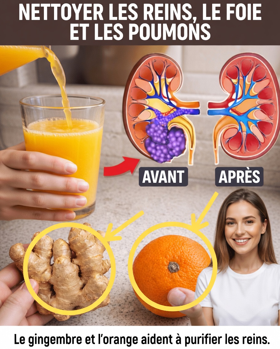 Recette simple de boisson quotidienne au gingembre et à l’orange pour soutenir naturellement la santé de vos reins, de votre foie et de vos poumons