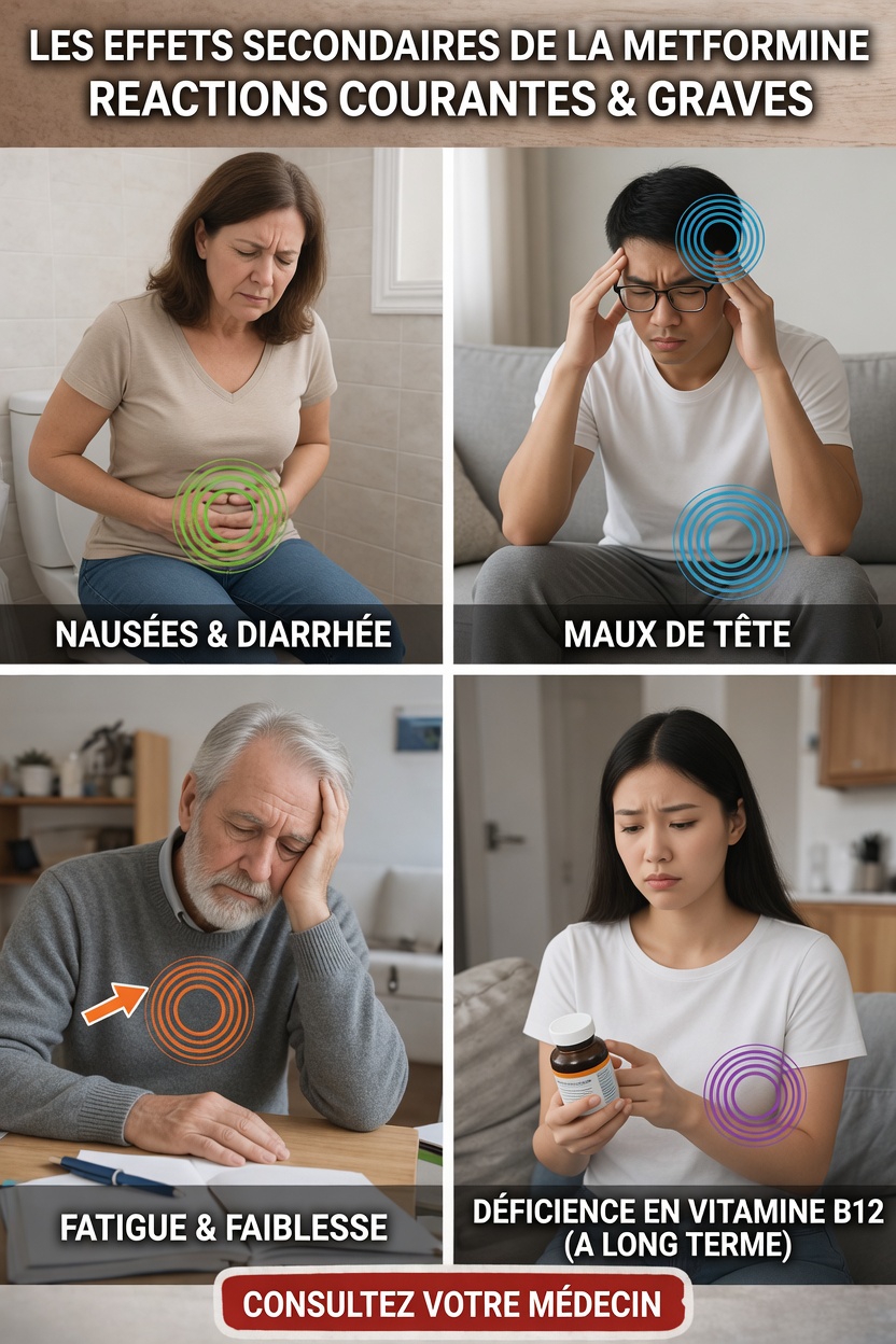 Quels sont les effets secondaires courants et graves de la metformine que vous devriez connaître ?