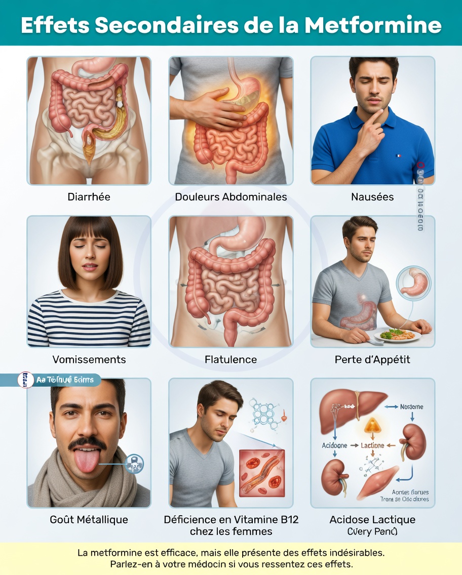 Quels sont les effets secondaires courants et graves de la metformine que vous devriez connaître ?