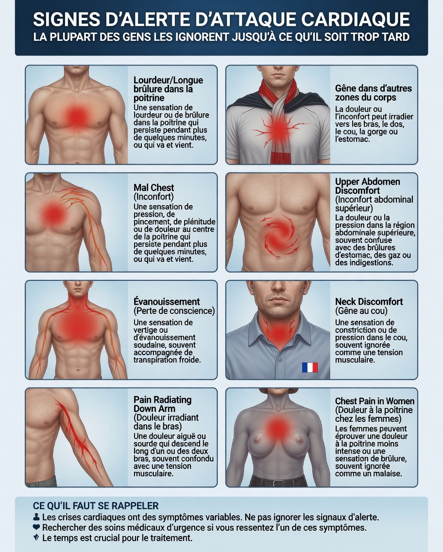 7 signes avant-coureurs clés que votre corps peut vous envoyer des semaines avant une crise cardiaque