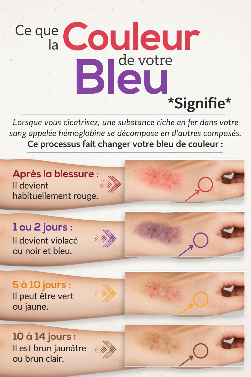 Que signifie la couleur de votre ecchymose ? Un avertissement que votre corps essaie peut-être de vous envoyer