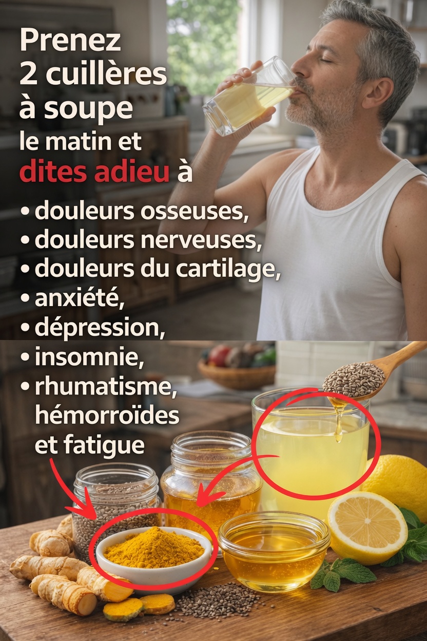 Une simple habitude matinale : découvrir une boisson rafraîchissante au curcuma, au citron, au miel et aux graines de chia