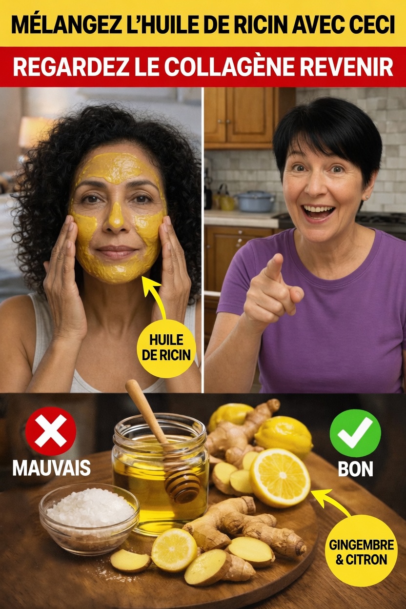 Plus de 50 ans ? Comment mélanger l’huile de ricin avec du citron, du gingembre, du miel et de l’eau pour votre routine de soins de la peau