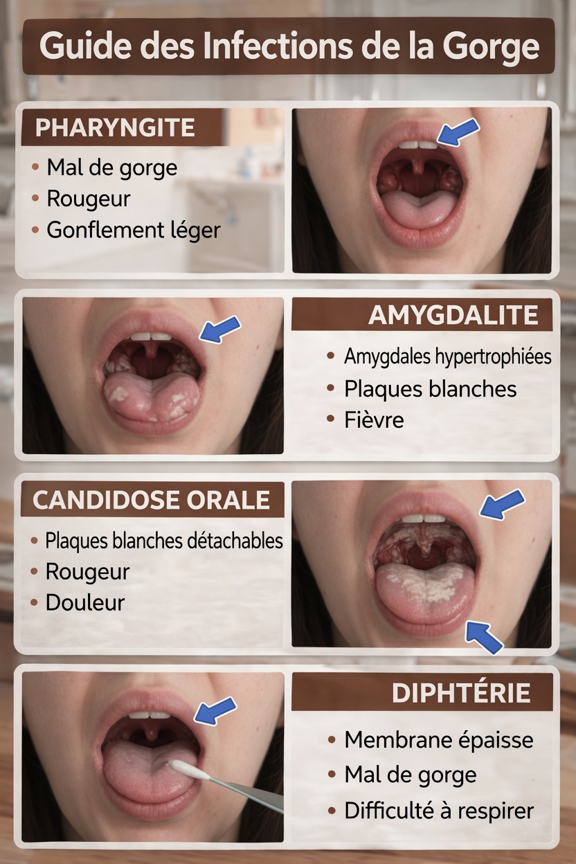 Quels sont les différents types d’infections de la gorge et comment repérer les signes tôt ?