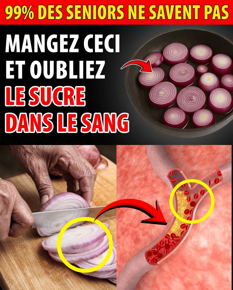 Seniors, coupez EN DÉS un oignon ce soir et sirotez cet élixir de 60 secondes qui fait chuter la glycémie de 28 points, nettoie les artères jusqu’à les faire étinceler et sauve votre cœur pendant que vous dormez