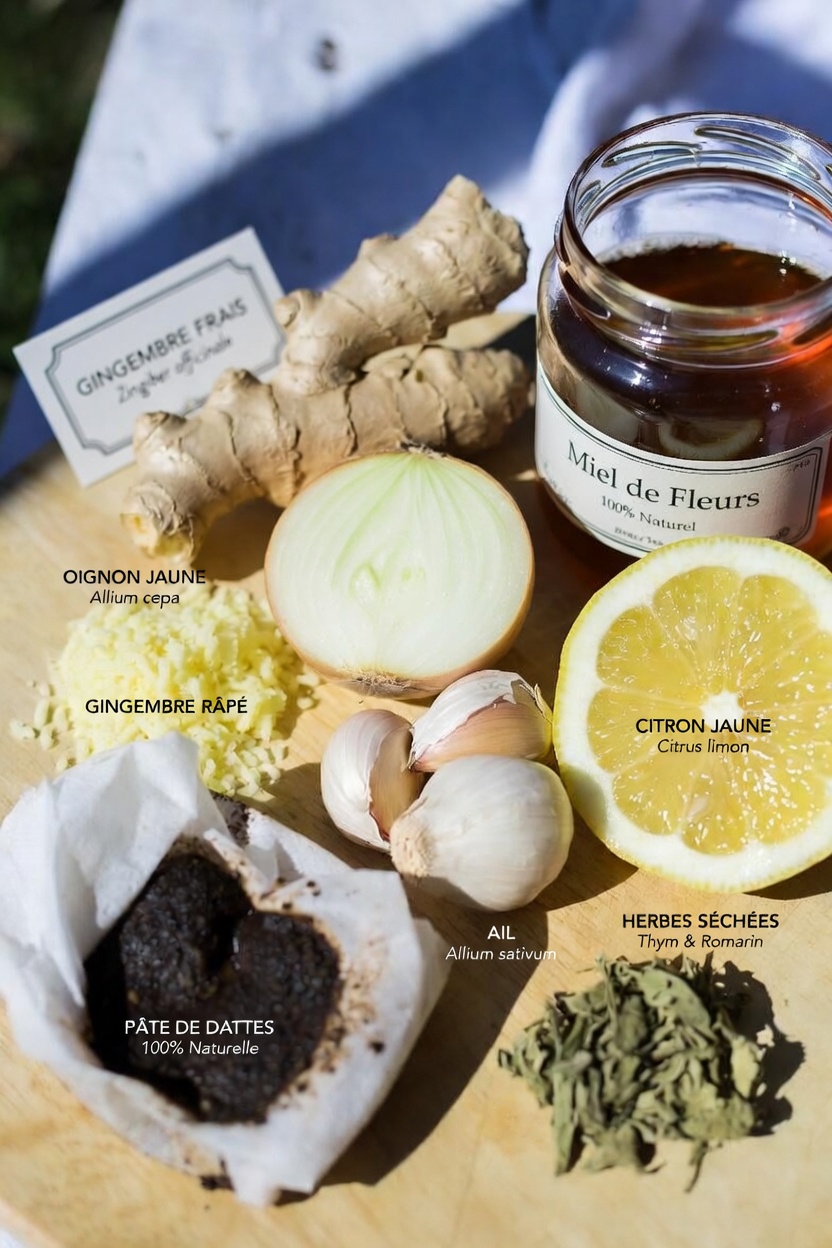 Explorer les bienfaits potentiels pour le bien-être d’un mélange de gingembre, d’ail, d’oignon, de citron et de miel : guide simple de préparation maison