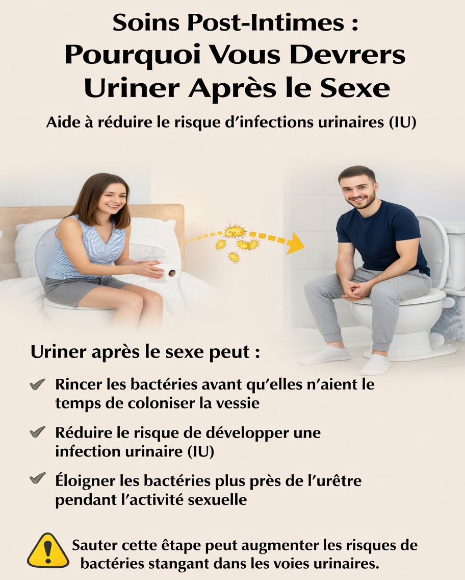 Pourquoi uriner après les rapports sexuels est une habitude simple mais puissante qui favorise la santé de vos voies urinaires