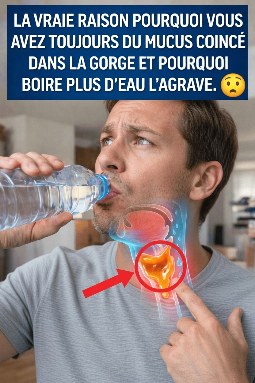 Cette sensation constante de mucus coincé dans la gorge pourrait ne pas être soulagée en buvant davantage d’eau – voici ce qui pourrait se passer