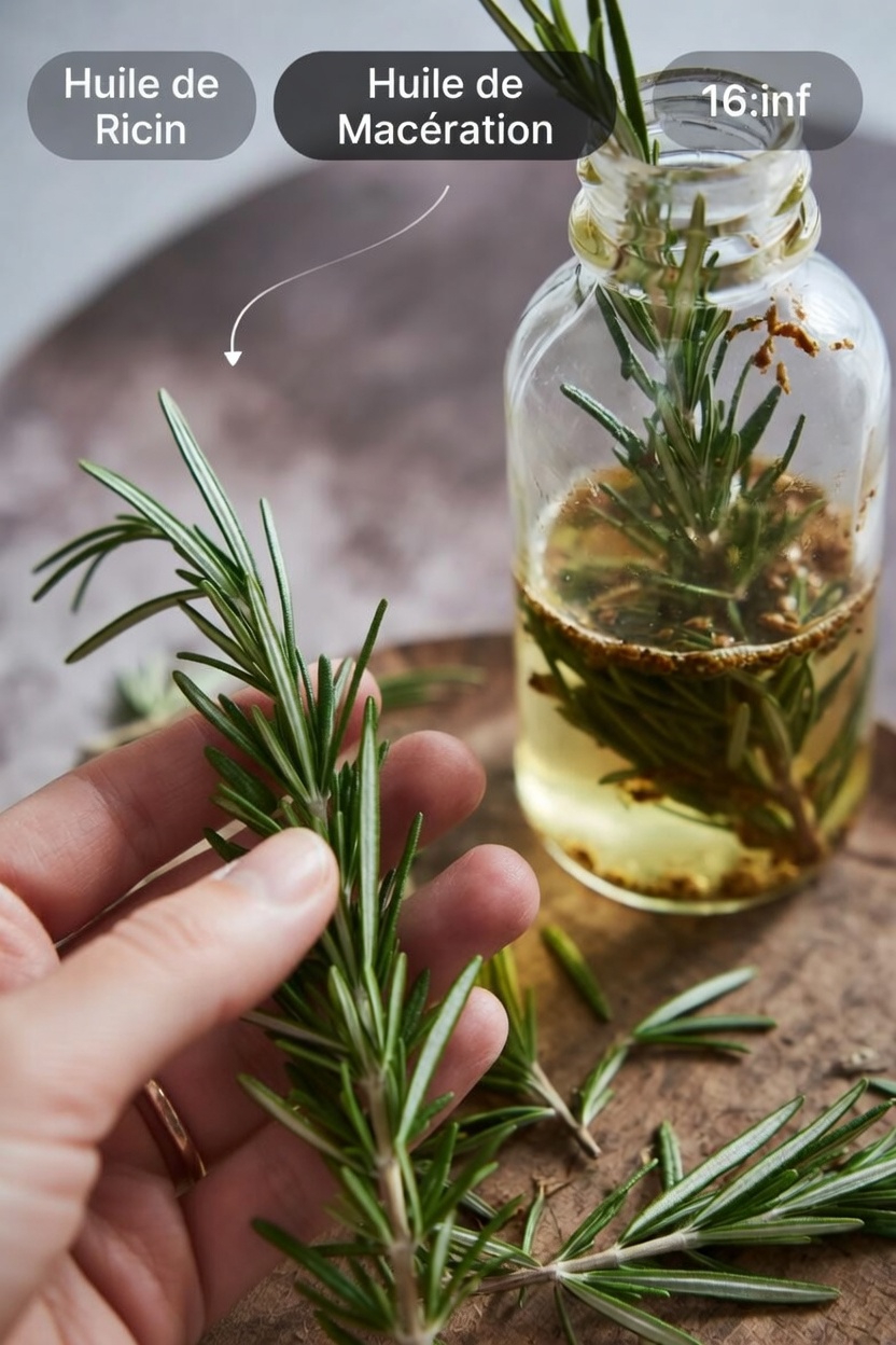 Découvrez comment préparer un mélange d’huile de ricin et de romarin pour votre routine bien-être hebdomadaire à la maison