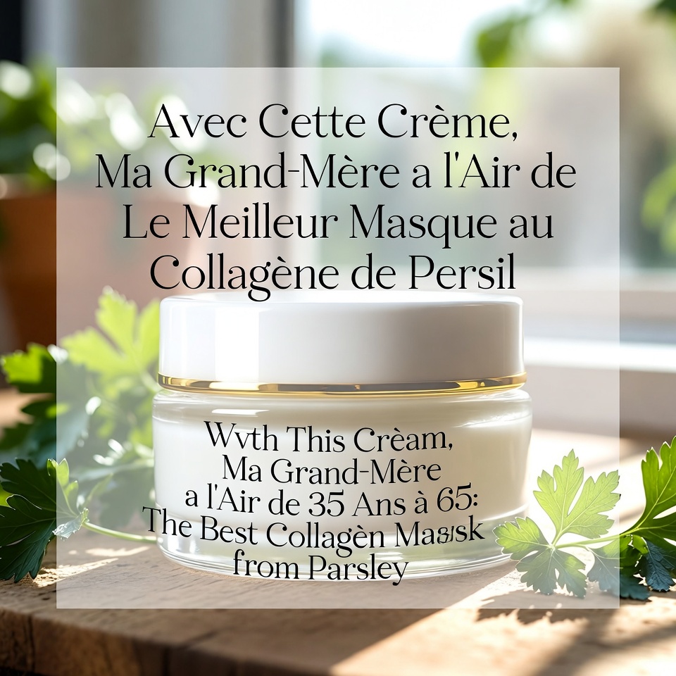Avec cette crème, ma grand-mère paraît avoir 35 ans à 65 ans : le meilleur masque au collagène au persil