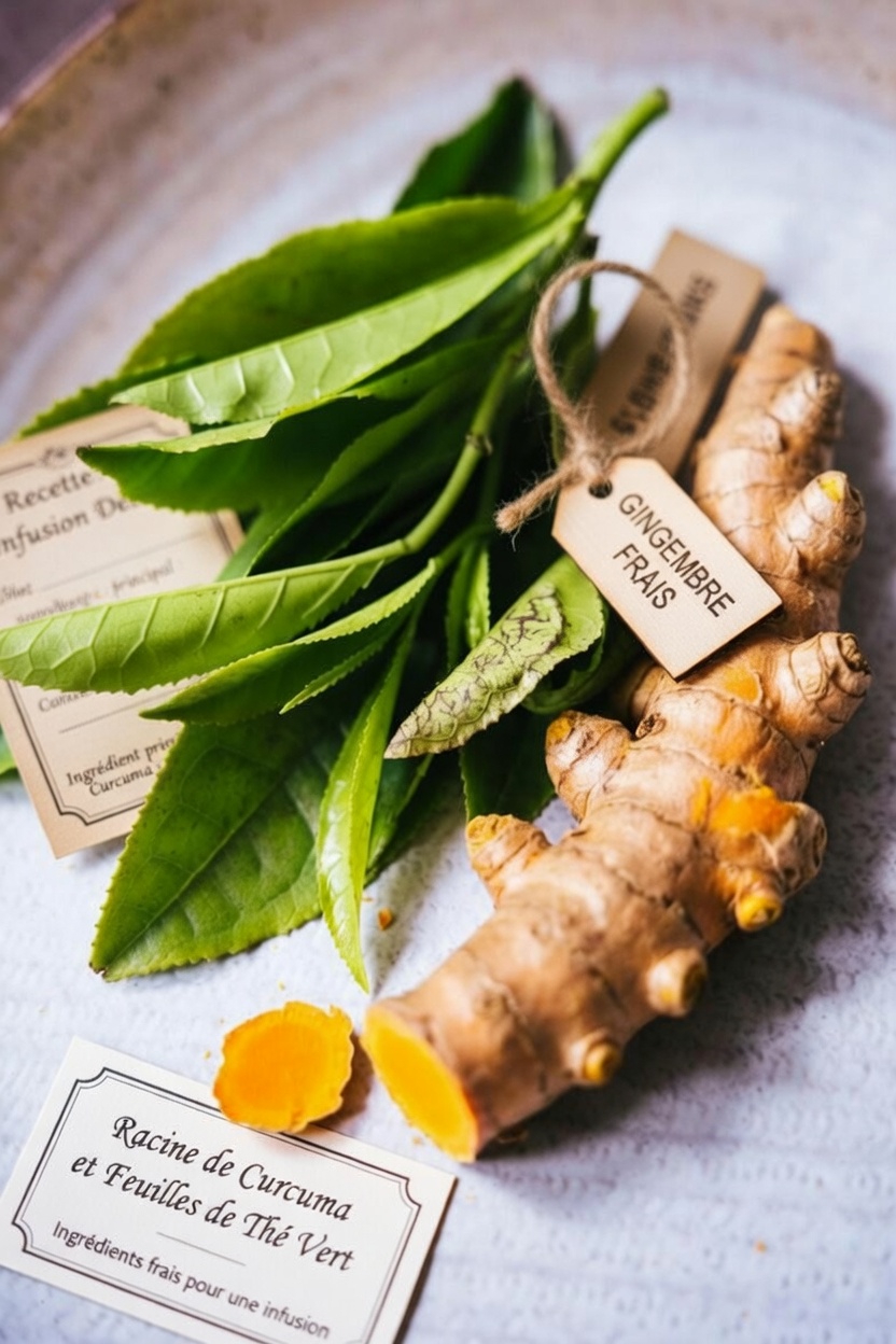 La simple habitude quotidienne du thé vert et du curcuma qui favorise le bien-être général et la longévité