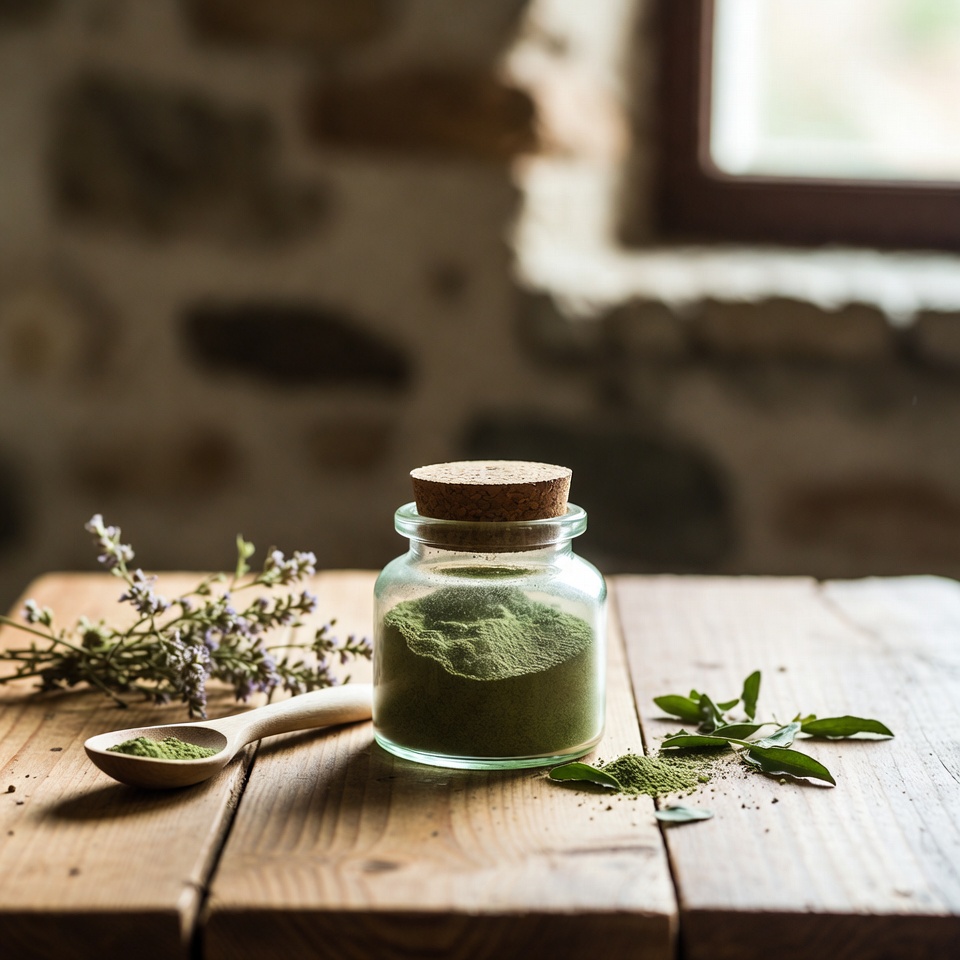 Poudre nettoyante pour le visage aux plantes