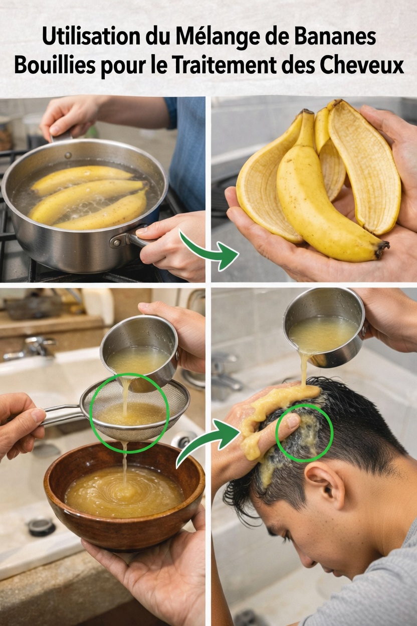 Découvrez les bienfaits surprenants de l’utilisation de l’eau de peau de banane bouillie comme rinçage capillaire naturel pour des cheveux en meilleure santé