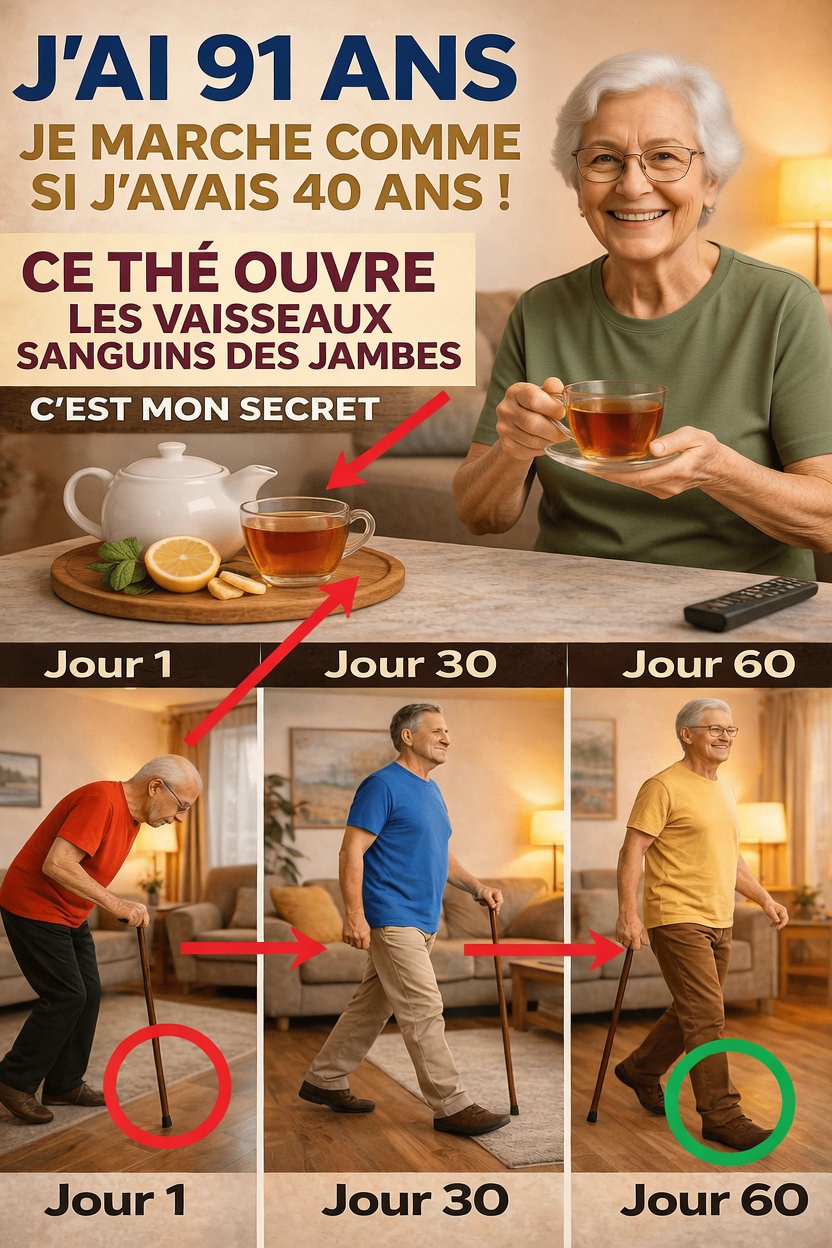 Plus de 60 ans ? Découvrez 3 thés simples pour aider à renforcer vos jambes et faciliter la marche au quotidien