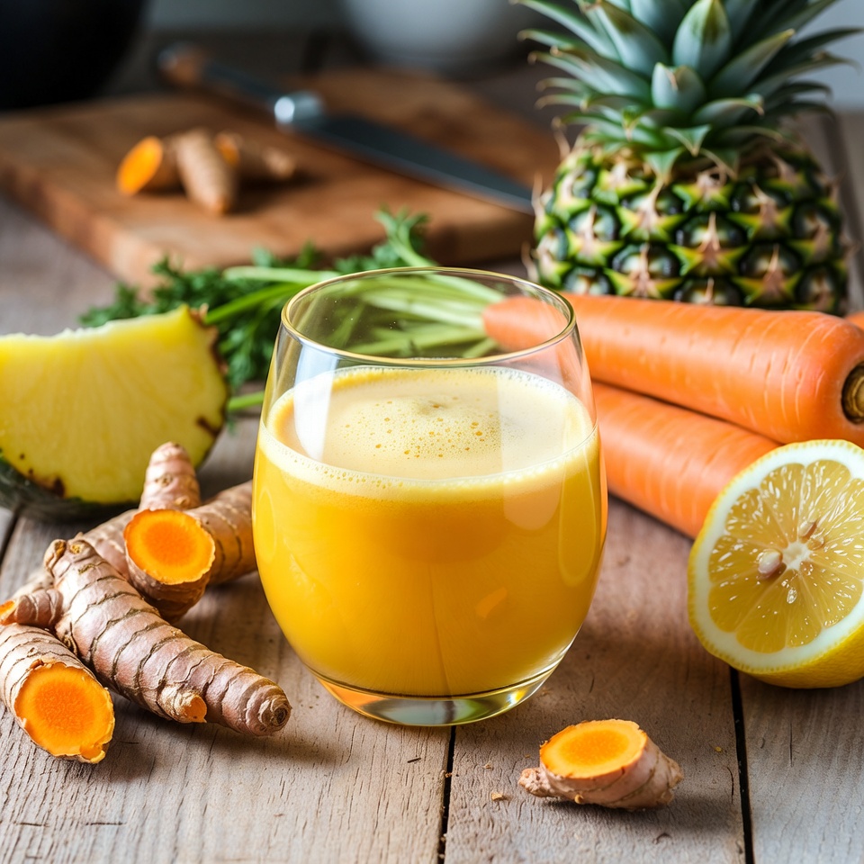 Comment préparer le parfait jus maison à l’ananas, au curcuma, à la carotte et au citron : un jus pour renforcer l’immunité