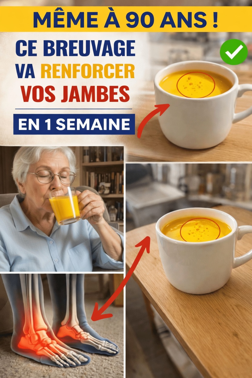 Vos jambes s’affaiblissent en premier ! Buvez ces 3 boissons puissantes pour les renforcer