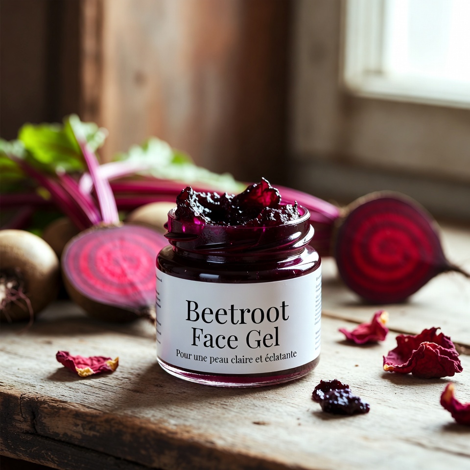 Gel visage à la betterave pour une peau nette – joues rosées & peau rose et rougissante