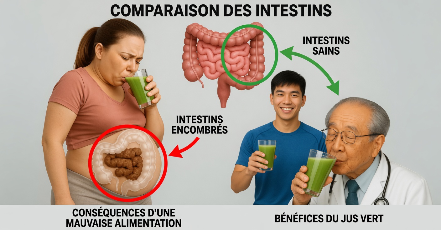 Jus vert pour nettoyer le côlon et dégonfler le ventre