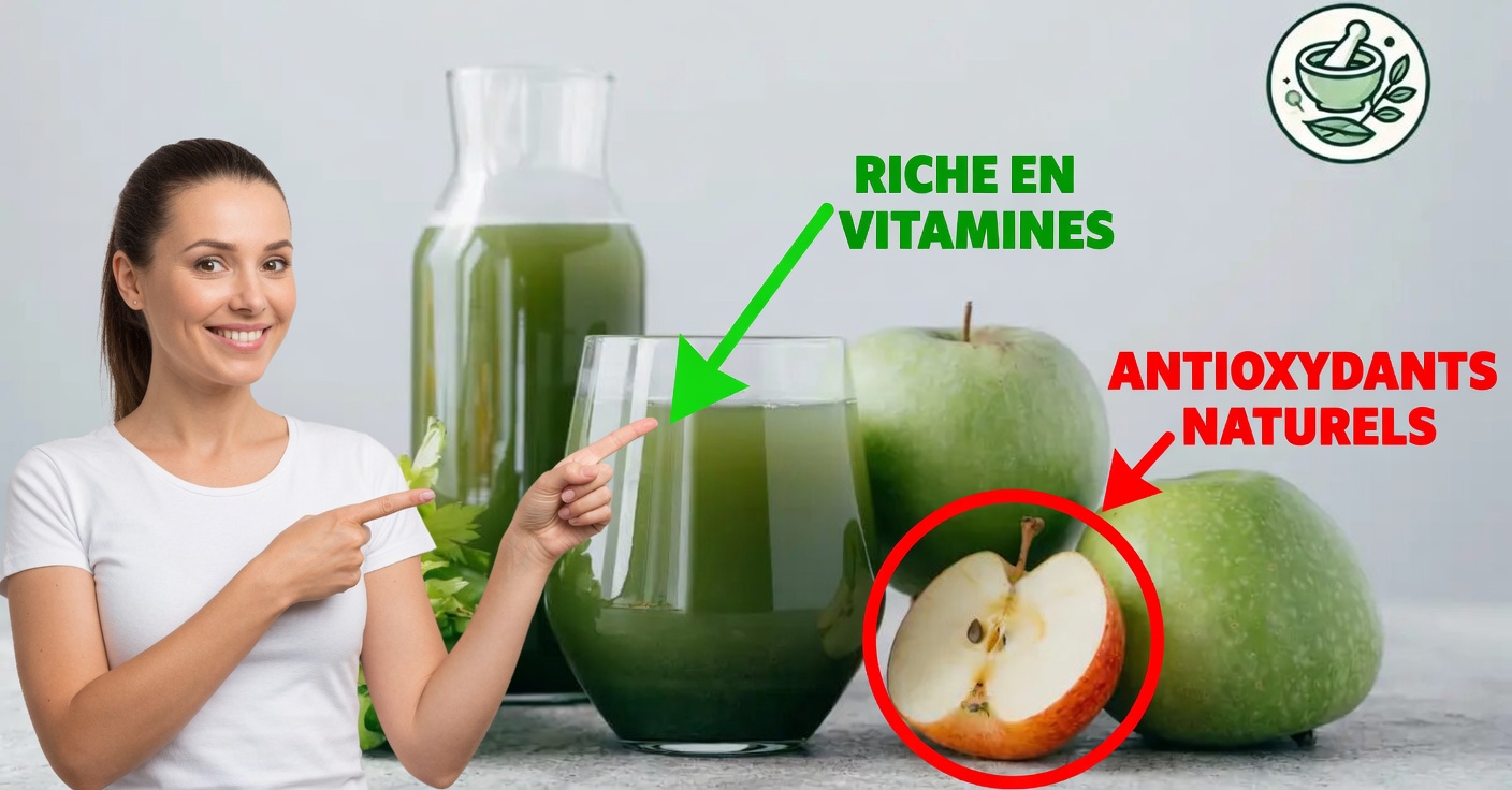 Jus naturel de céleri et de pomme verte