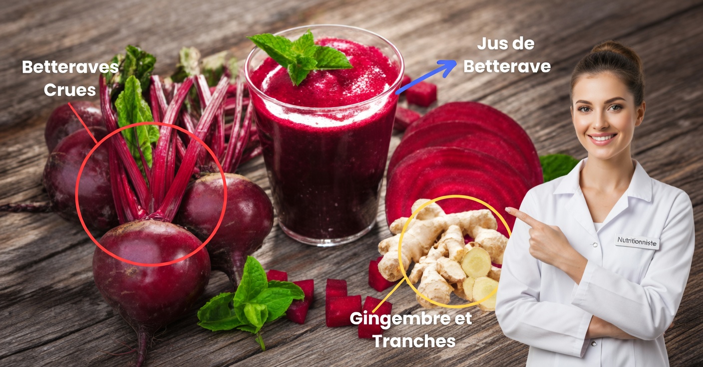 Jus de betterave et de gingembre : énergie et santé dans un verre