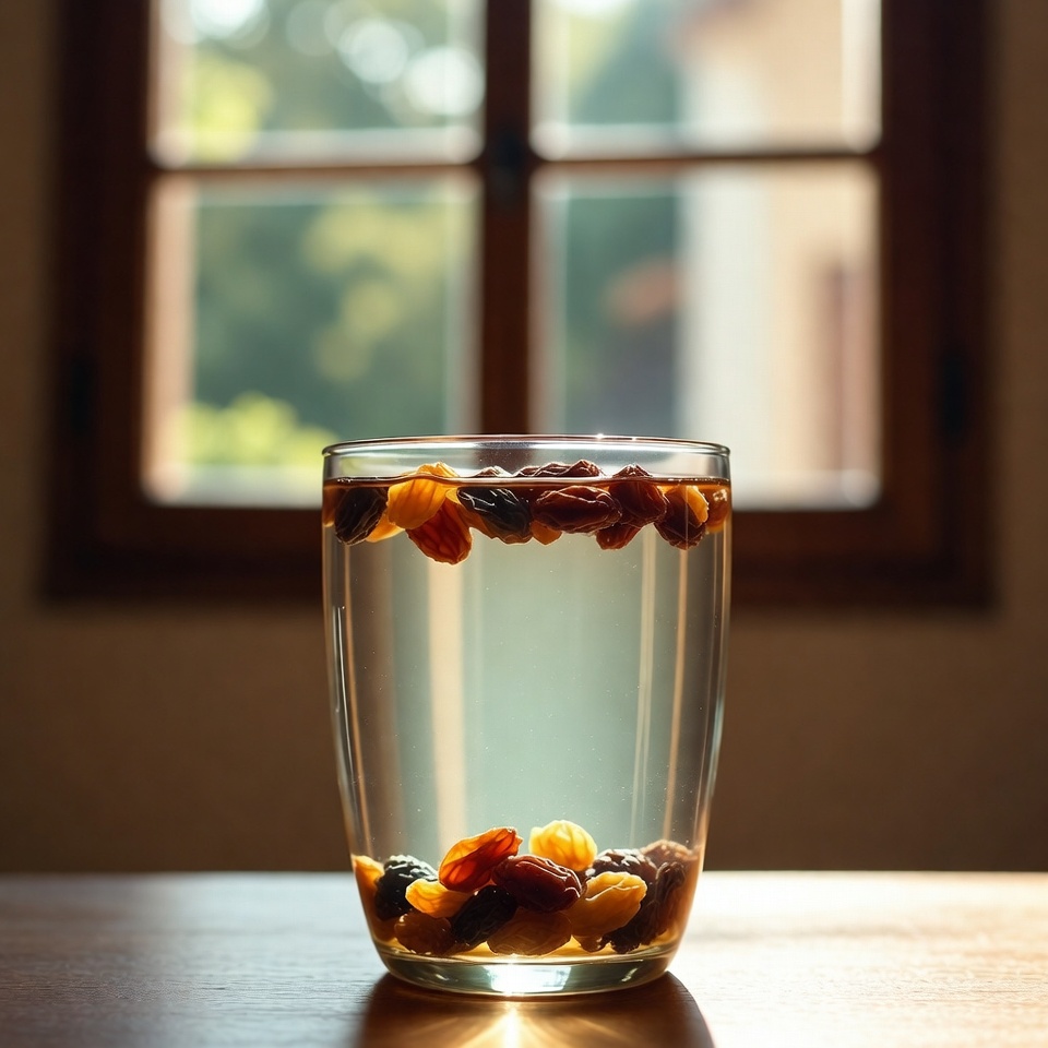 Une boisson tonique quotidienne simple pour la santé et la vitalité : eau de raisins secs trempés