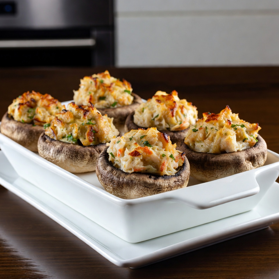 Champignons savoureux farcis au crabe