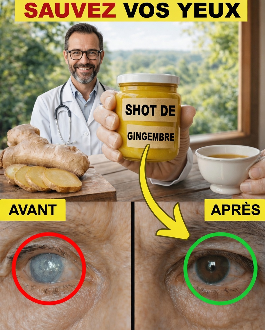 Une boisson naturelle simple à base de pomme et de gingembre pour soutenir la santé des yeux après 50 ans