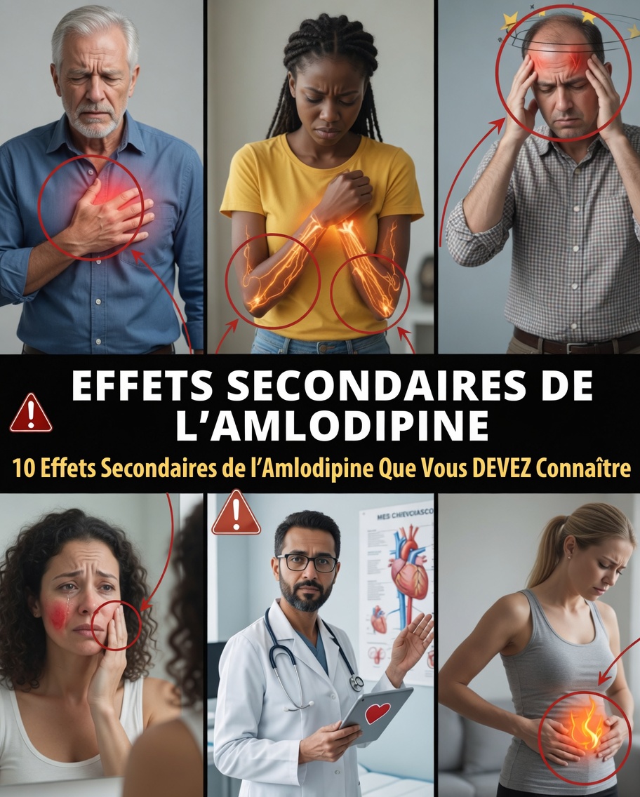 Effets secondaires étranges de l’amlodipine expliqués : 10 symptômes à surveiller
