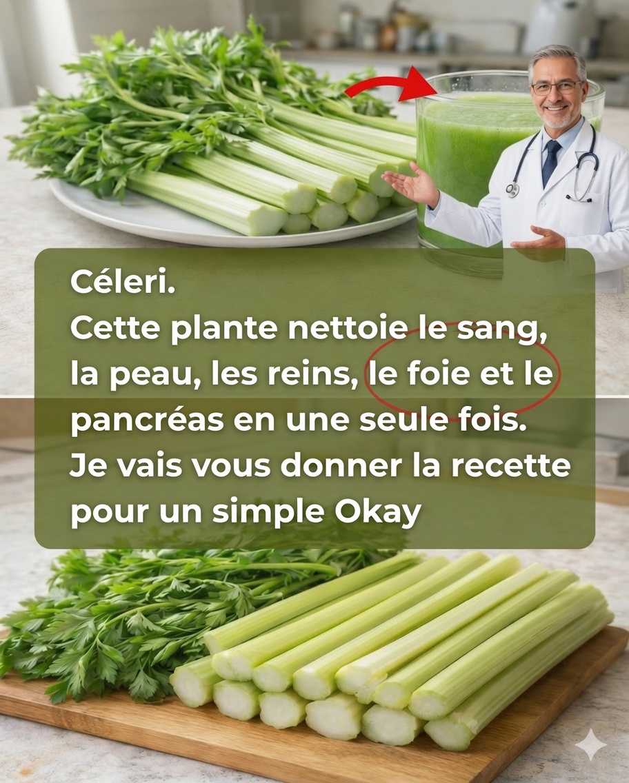 Fatigué de se réveiller lourd et ballonné ? Ce jus simple de céleri, de persil et de citron peut transformer vos matins