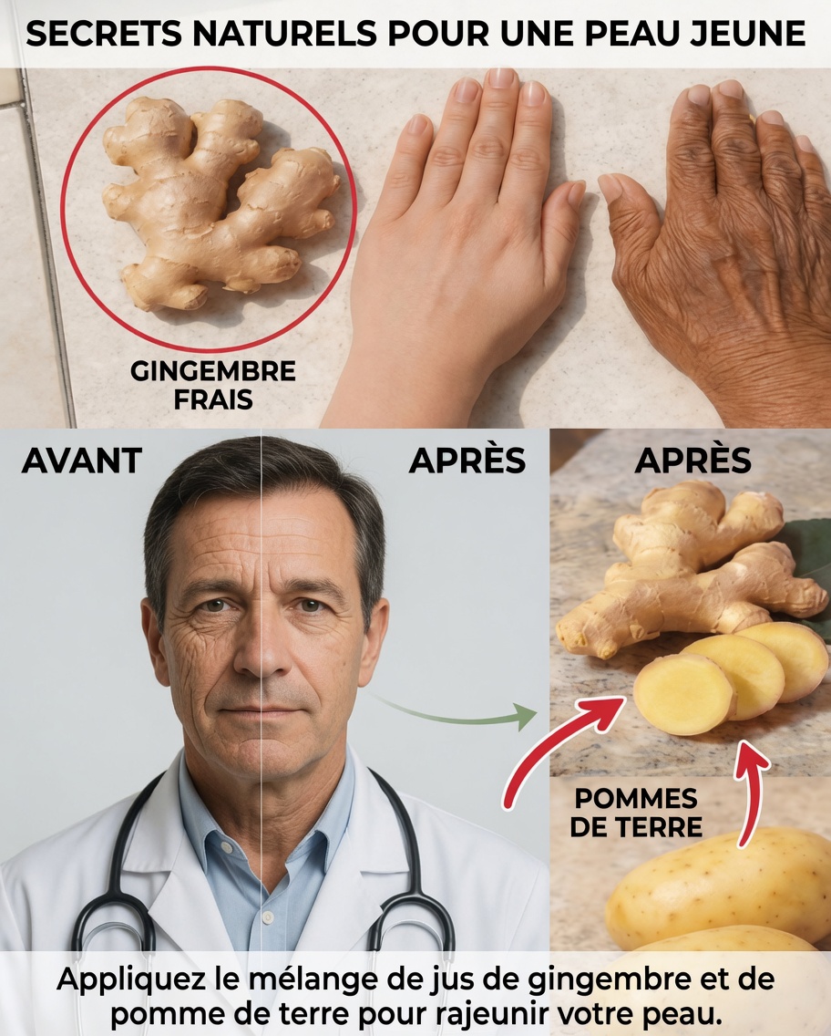 Gingembre et pomme de terre : une habitude naturelle de soin de la peau qui peut aider à garder la peau plus douce à tout âge