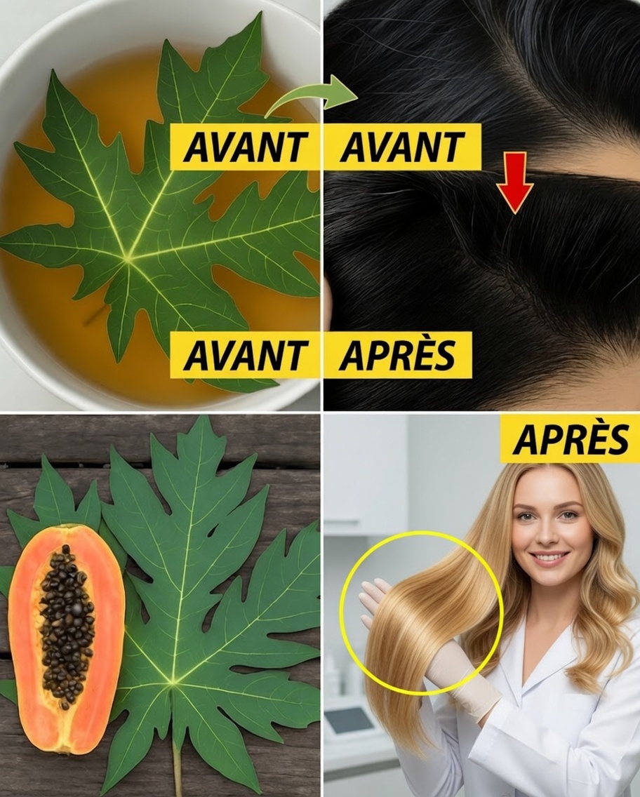 Feuilles de papayer : l’astuce naturelle pour des cheveux plus foncés et plus longs pendant la nuit