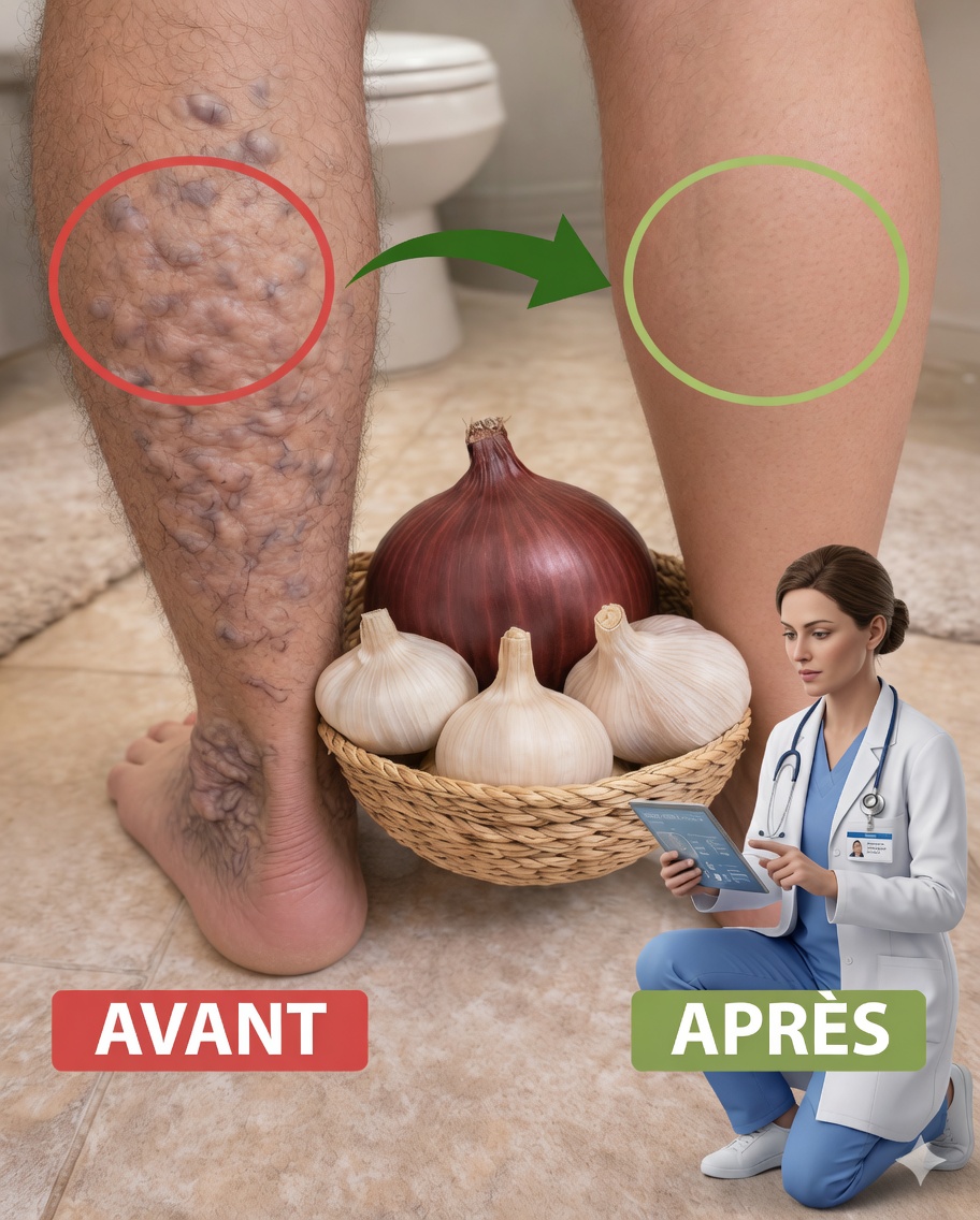 Débarrassez-vous des veines gênantes : le secret de la cuisine avec oignon, ail et vinaigre