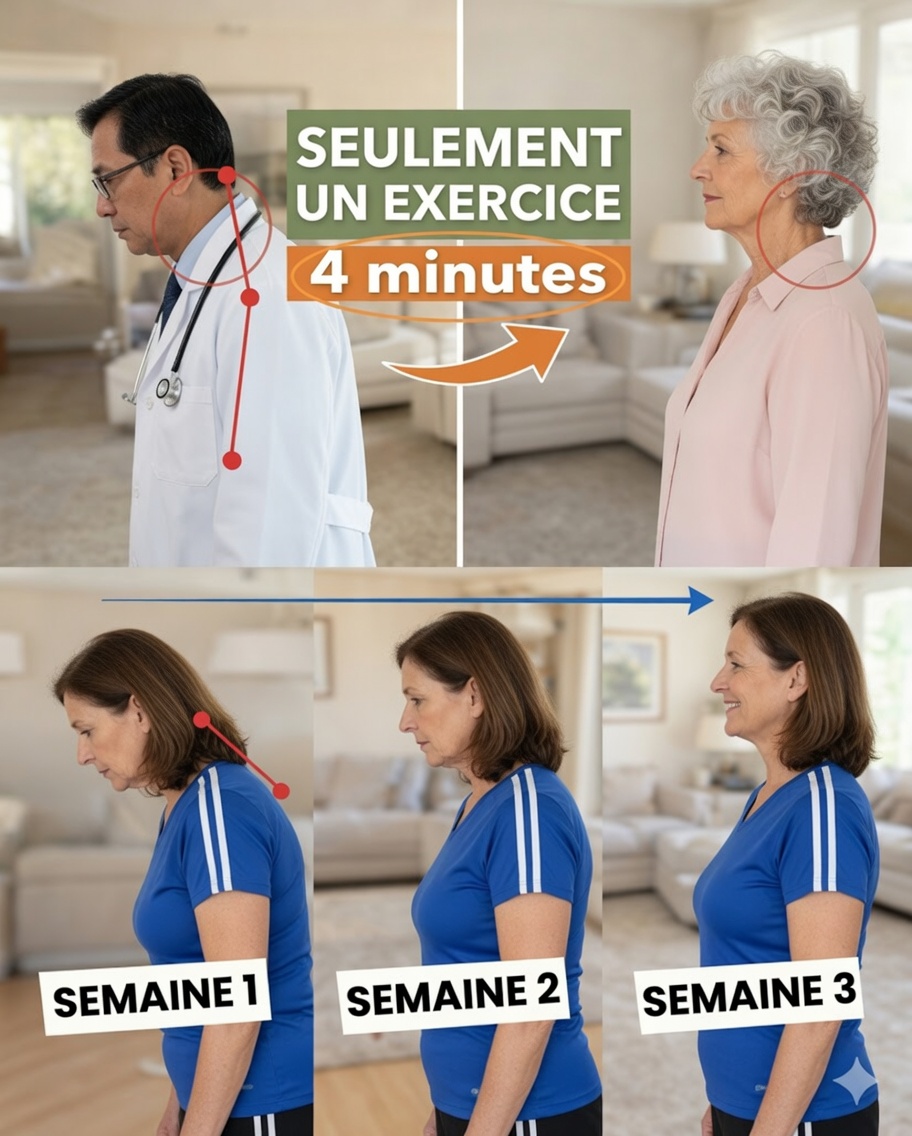 Comment améliorer en douceur la posture de la tête projetée vers l’avant après 60 ans – Une routine simple de 4 minutes par jour